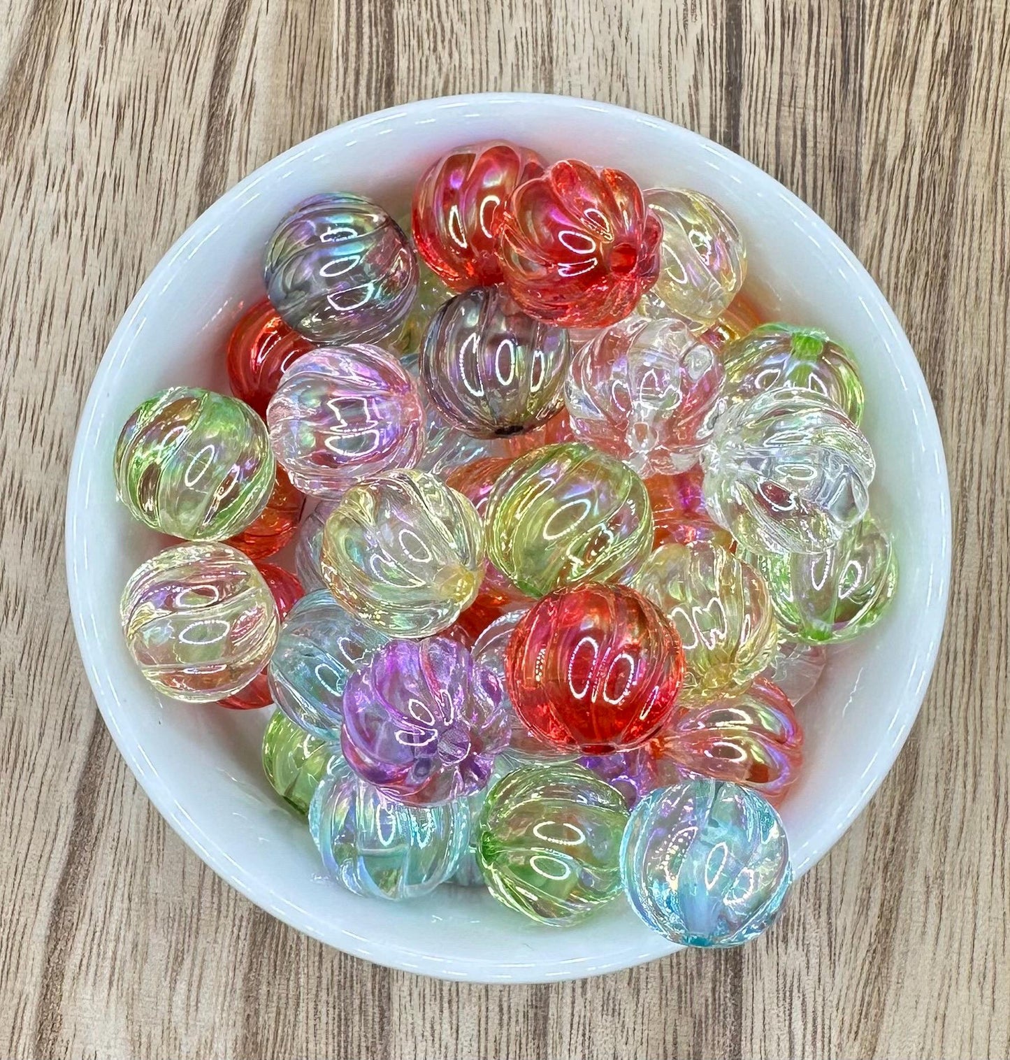 Pumpkin Translucent UV Acrylic 16mm | 10pcs Round Acrylic Beads