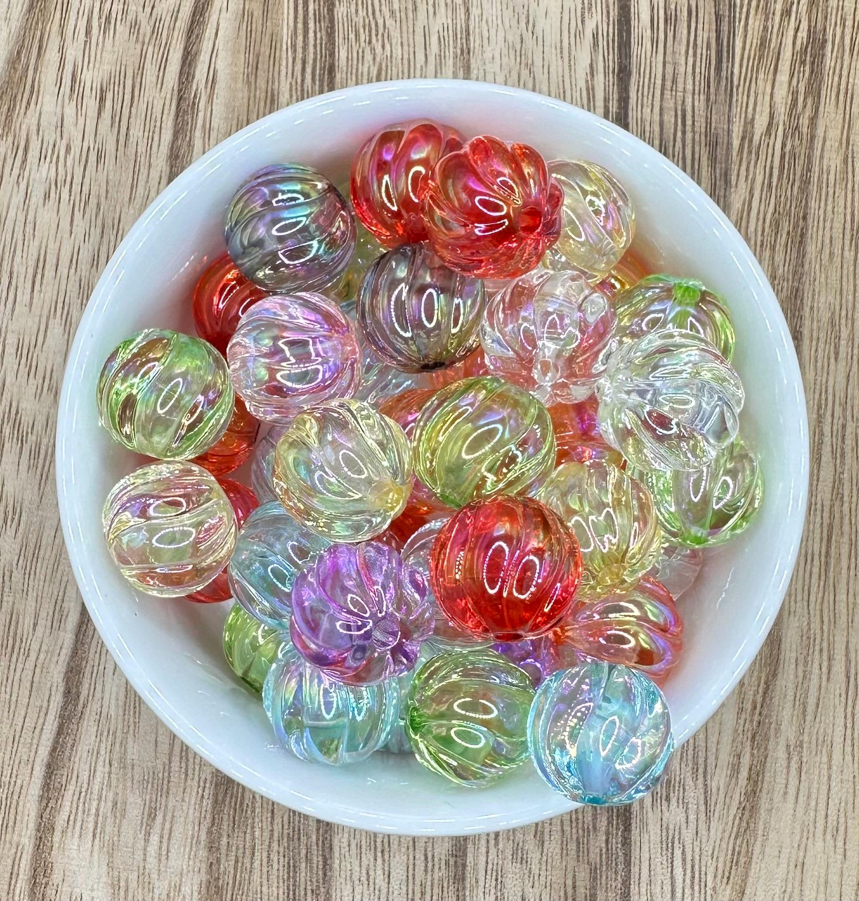 Pumpkin Translucent UV Acrylic 16mm | 10pcs Round Acrylic Beads