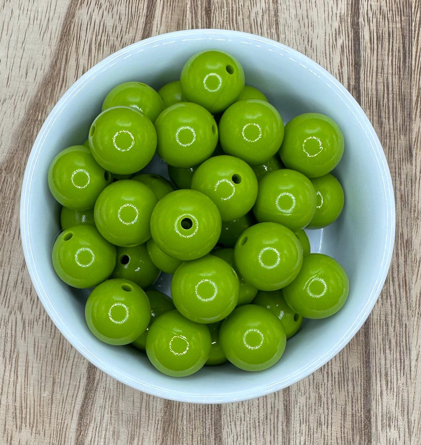Olive Green Glossy Liquid 15mm Round Silicone Beads
