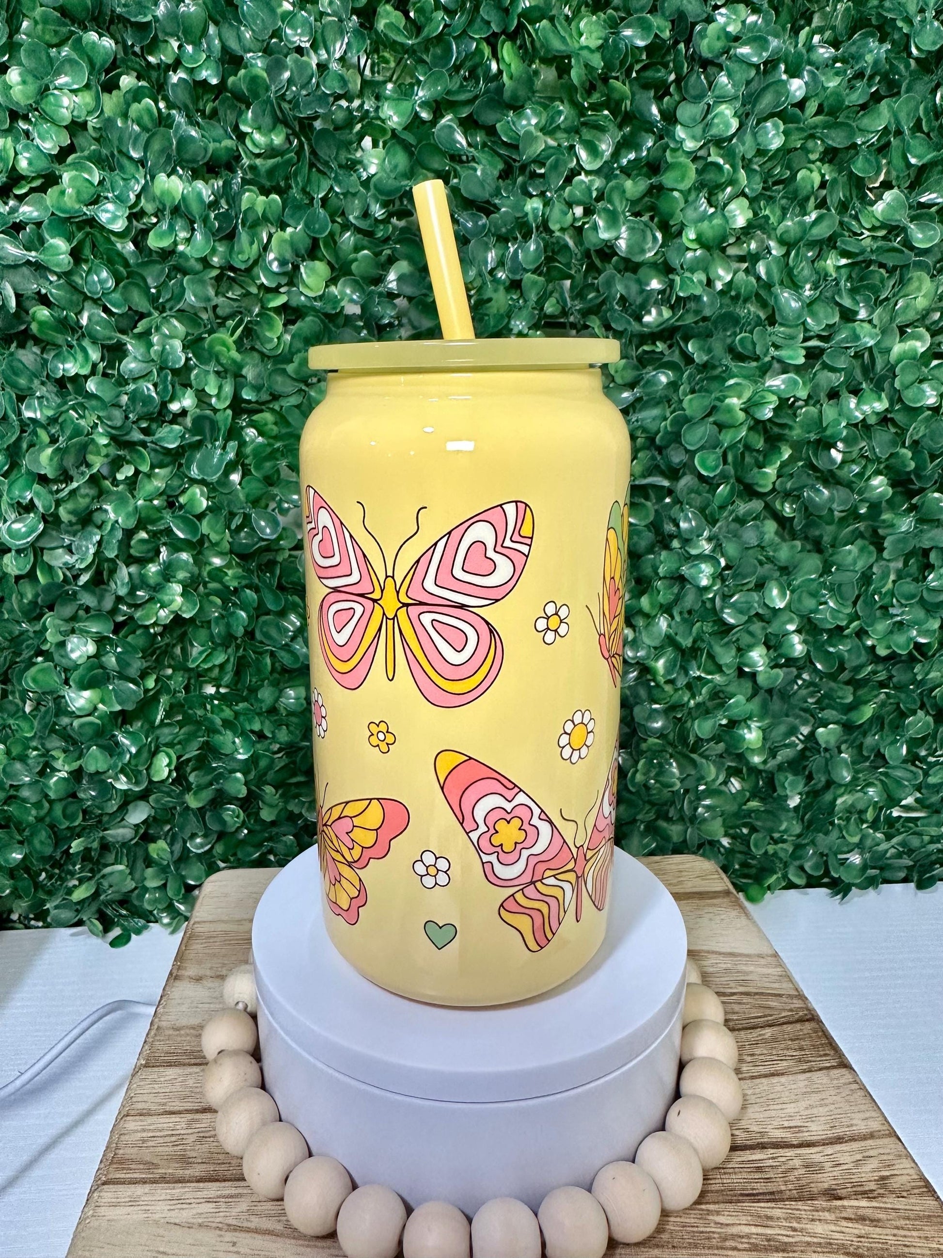 Moth Yellow | Metal Insulated Can Cup 16oz