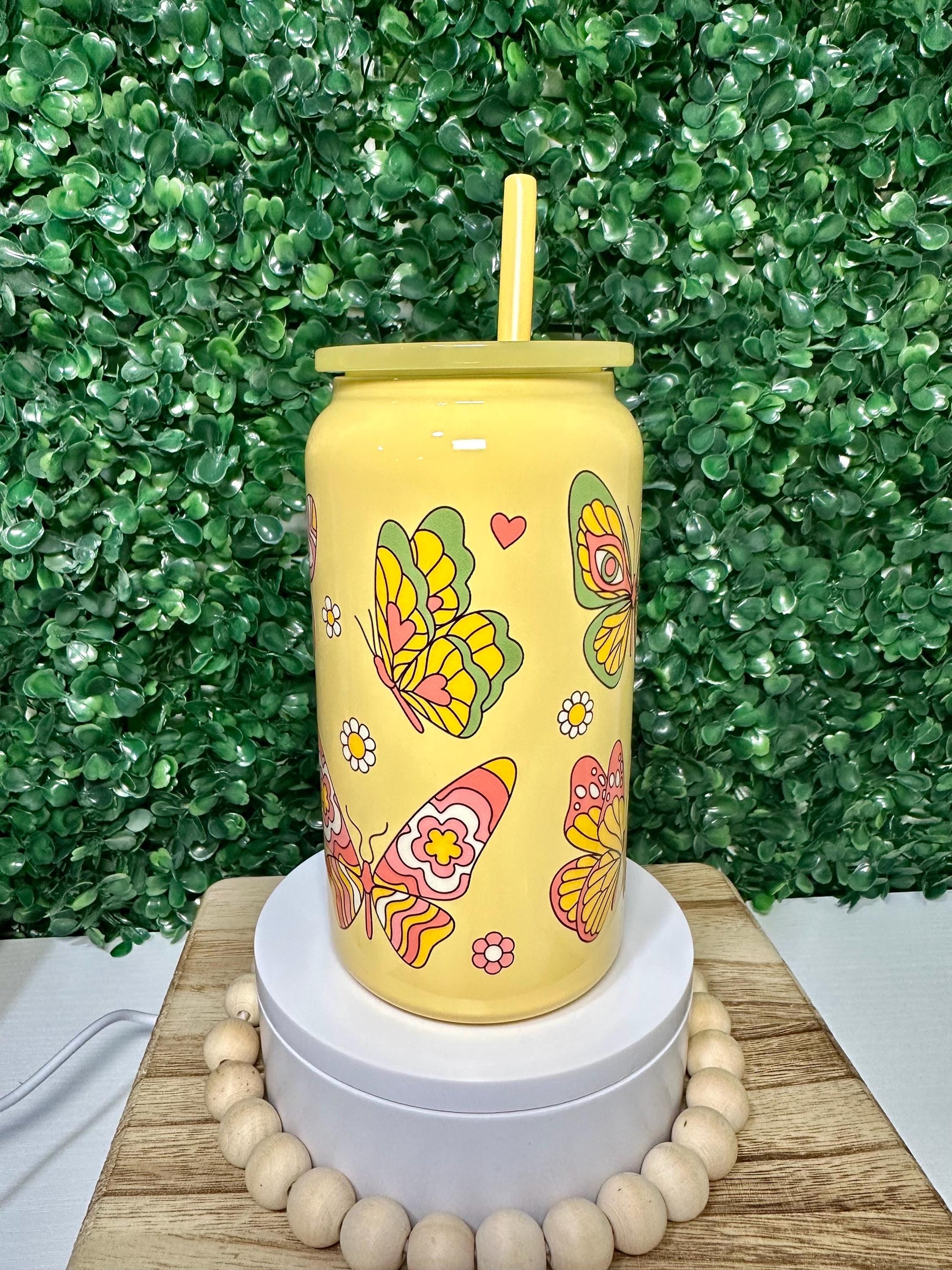 Moth Yellow | Metal Insulated Can Cup 16oz