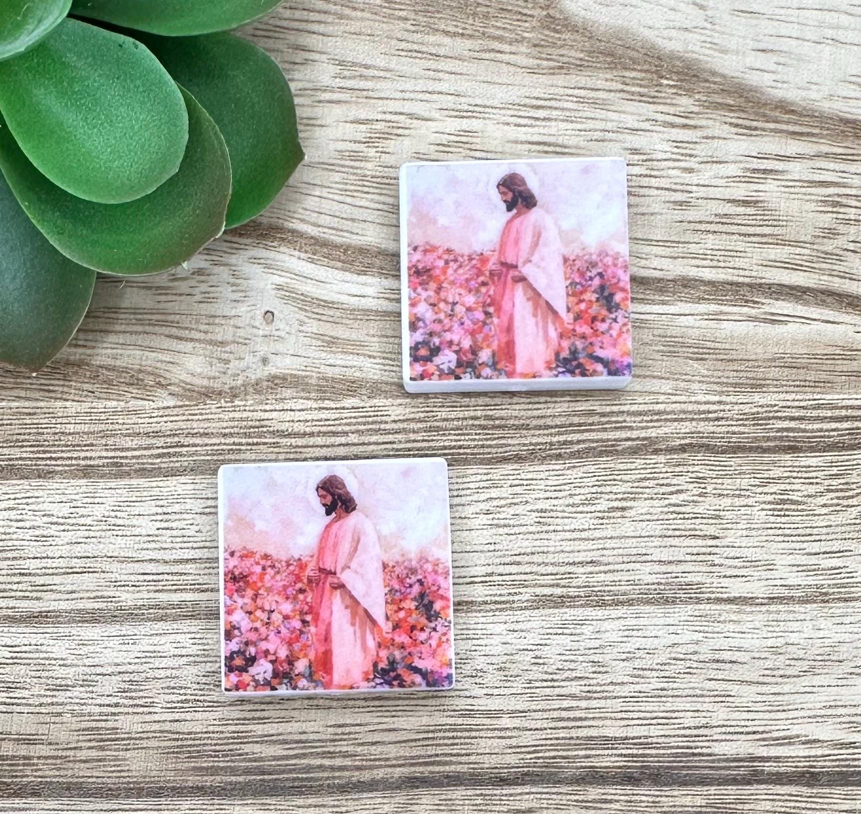 Jesus in a Field of Flowers | SVB creation | Soft PVC Focal Beads