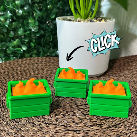 Dumpster Fire Fidget Clicker | 3D Printed Sensory Toy