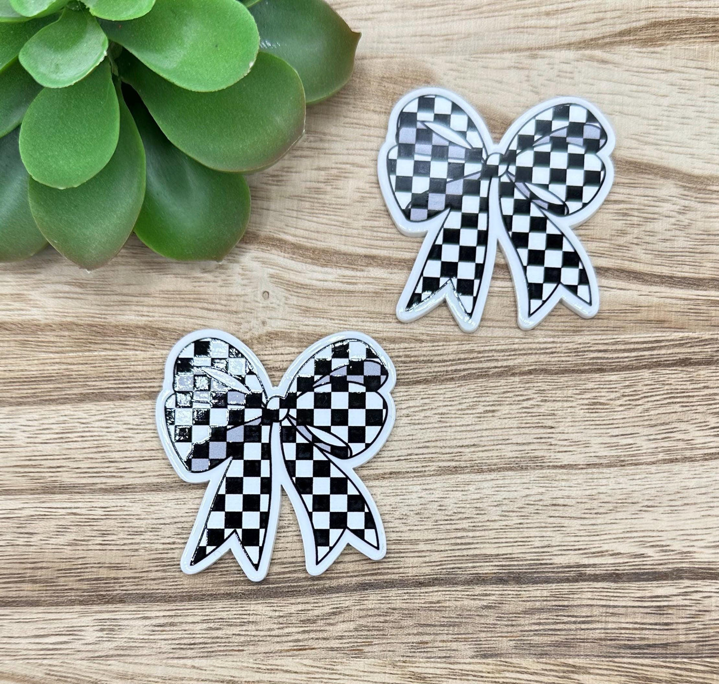 Checkered Bow | Acrylic Flat Back Planar