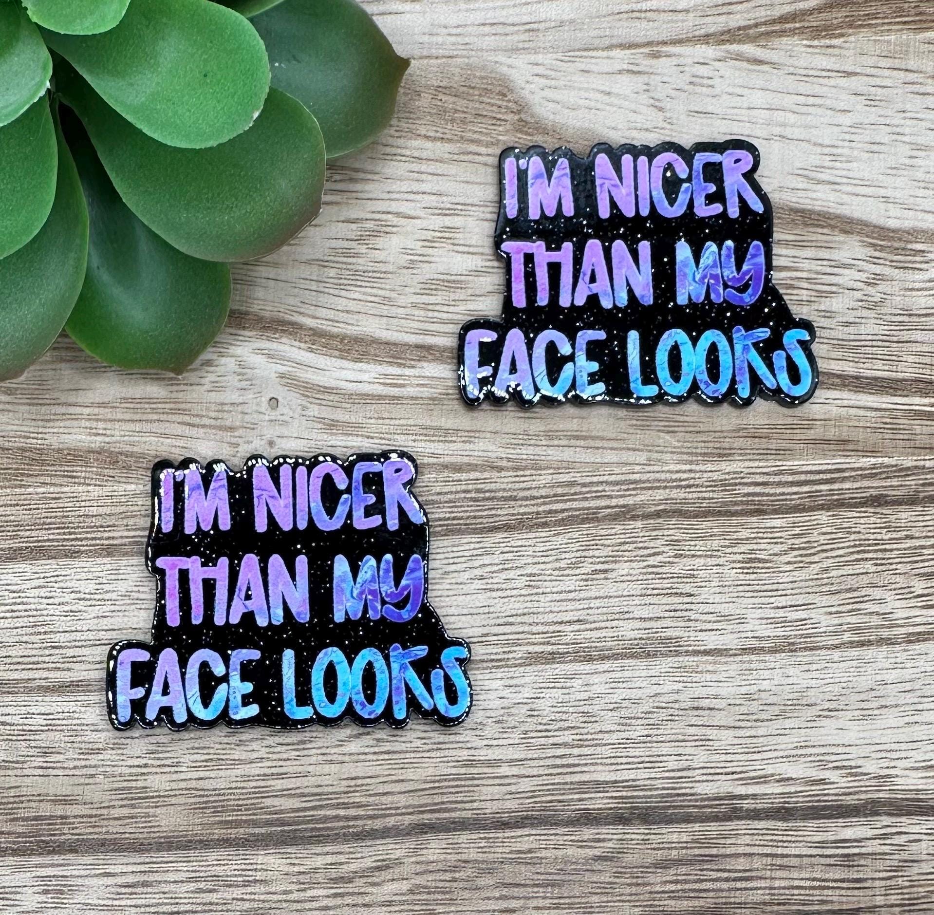 I’m Nicer Than My Face Looks | Funny Acrylic Flat Back Planar