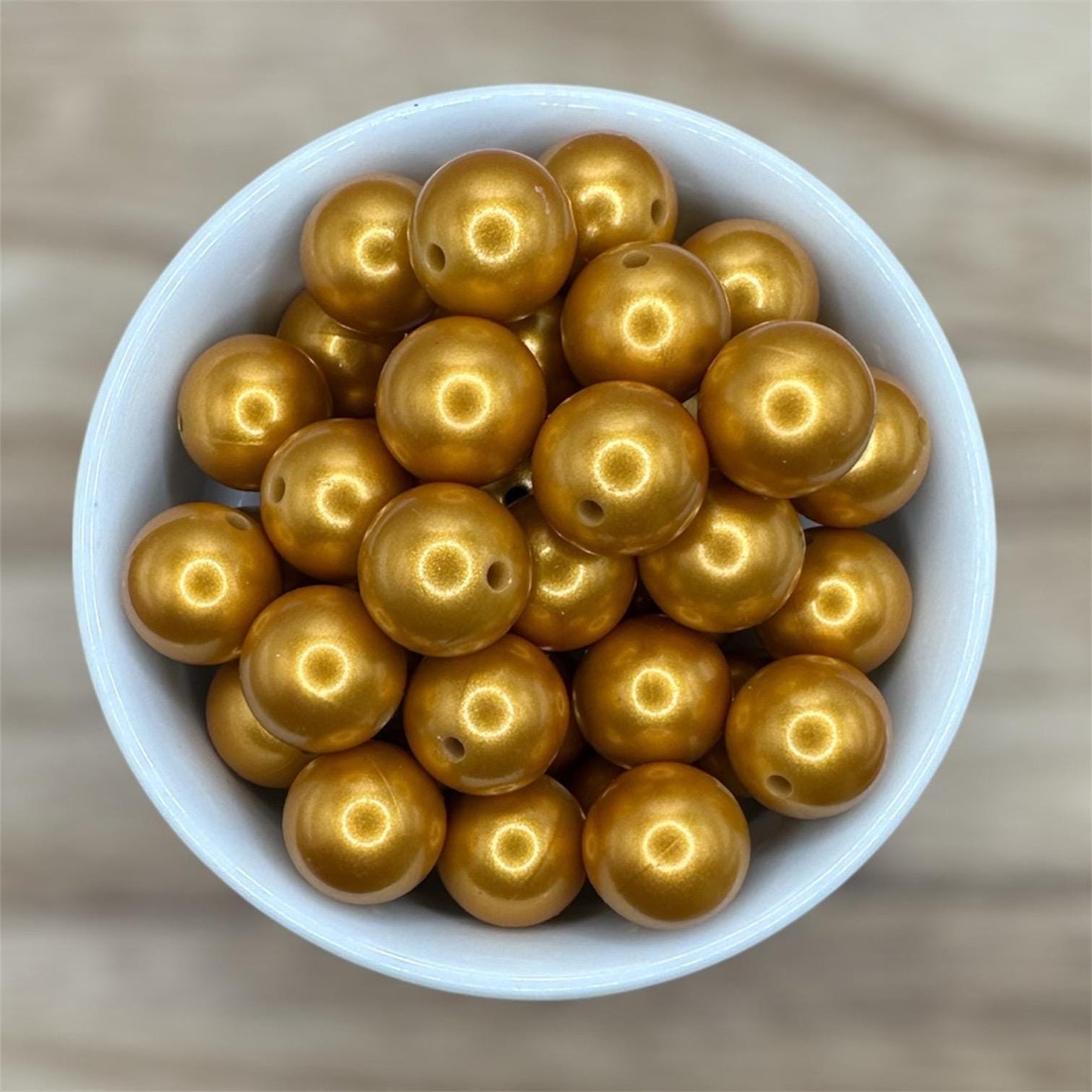 Dark Gold 15mm Round Silicone Beads