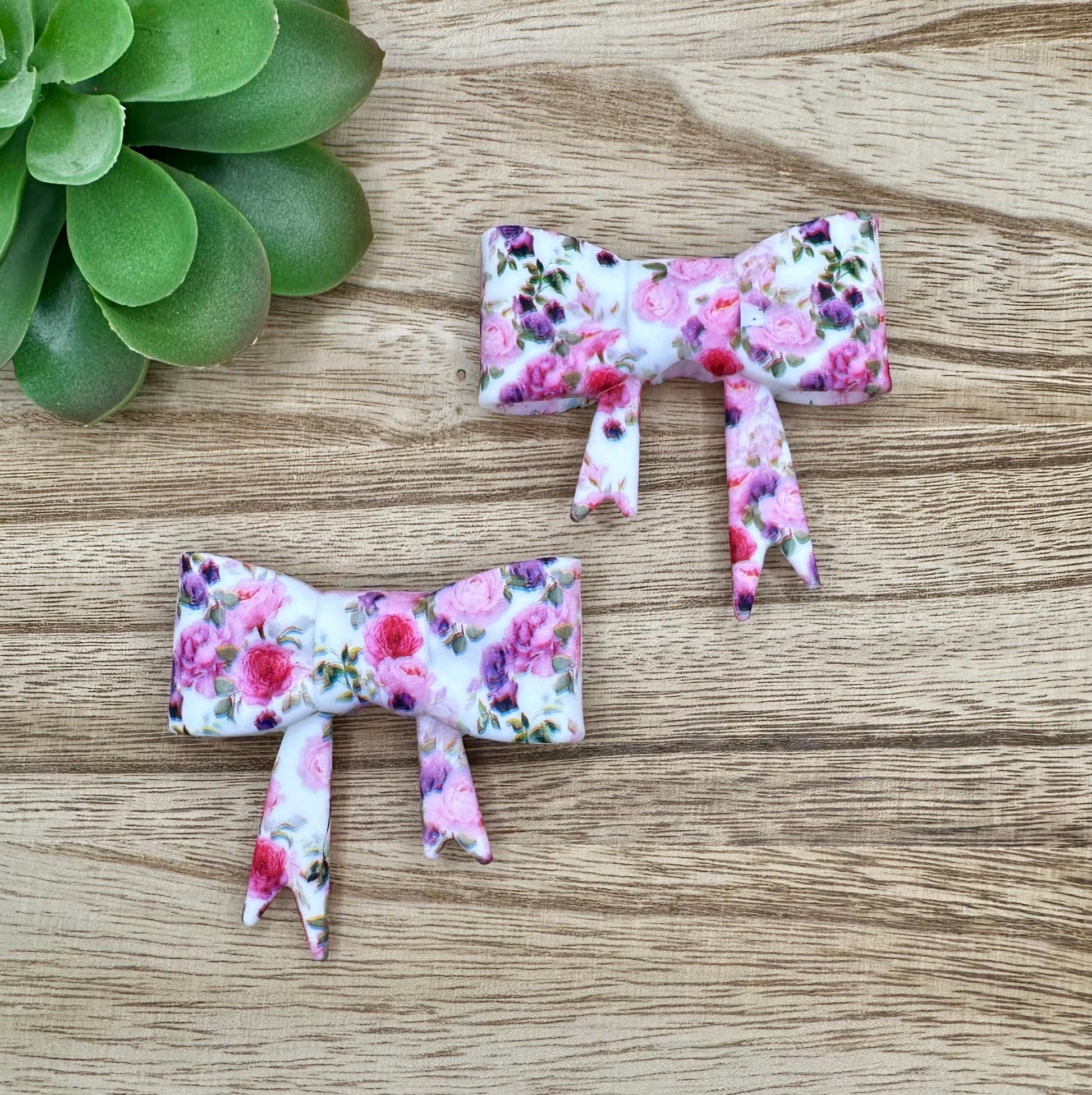 Pink and Purple Floral Bow Focal/Straw Topper: Food-Grade Silicone Dust Cover