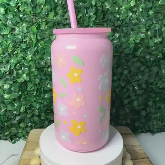 Pastel Flowers | Metal Insulated Can Cup 16oz