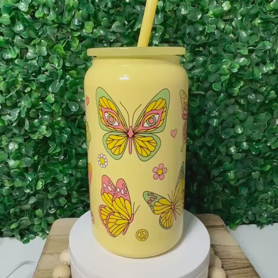 Moth Yellow | Metal Insulated Can Cup 16oz