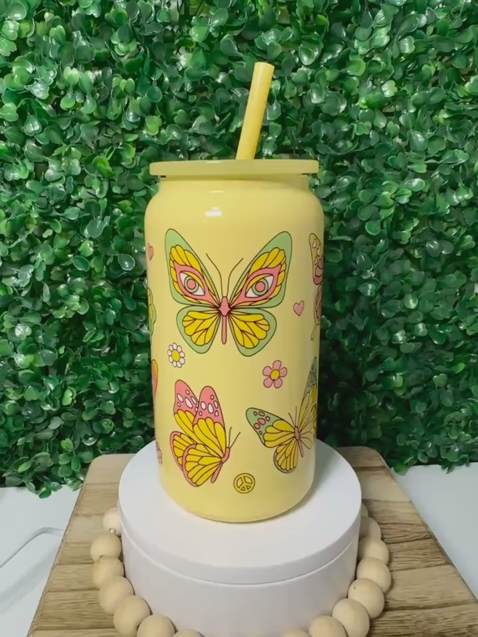 Moth Yellow | Metal Insulated Can Cup 16oz